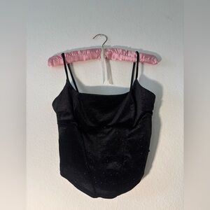 Vintage Velvet Sparkles V cut top